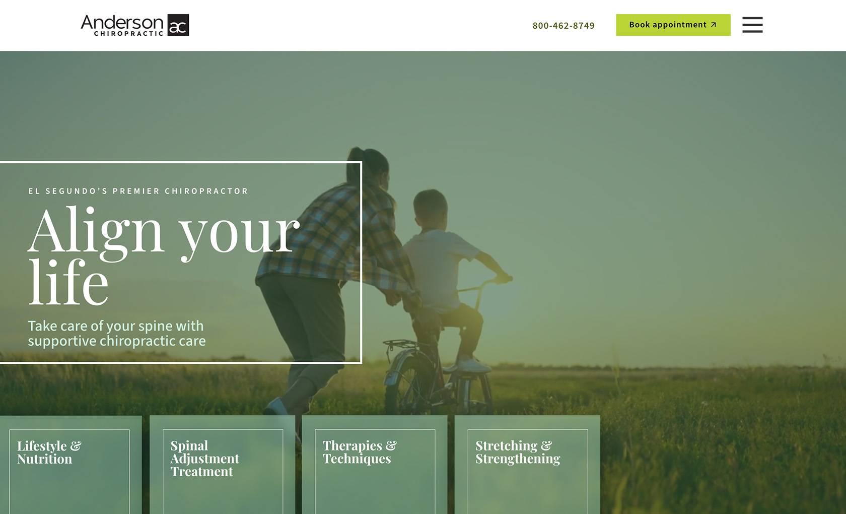 Maui desktop view of website